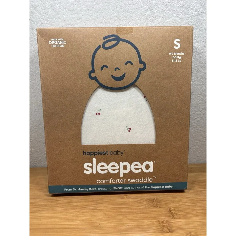 sleepea Comforter Swaddle Sleep Sack in Cream with Cherry Print - happiеst baby